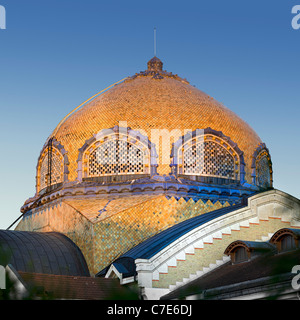 In Vichy, the neo Moorish dome of the Dome water cure establishment. Coupole néo-mauresque du centre thermal des Dômes, à Vichy. Stock Photo