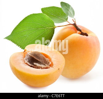 Apricot slice isolated on white background with clipping path. Full ...
