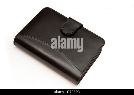 A leather bound dairy isolated on white background Stock Photo