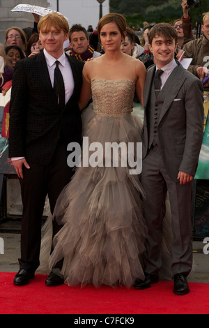 Rupert Grint, Emma Watson and Daniel Radcliffe Stock Photo