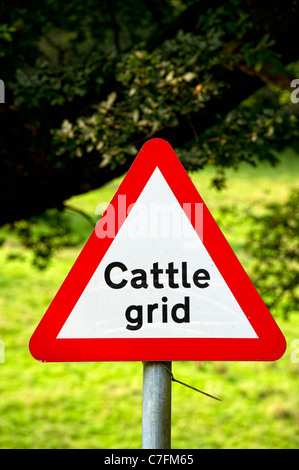 a cattle grid sign Stock Photo - Alamy