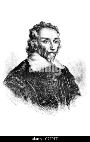 Portrait William Harvey English physician systemic circulation blood  heart The William Harvey Hospital Doctor of Medicine Stock Photo