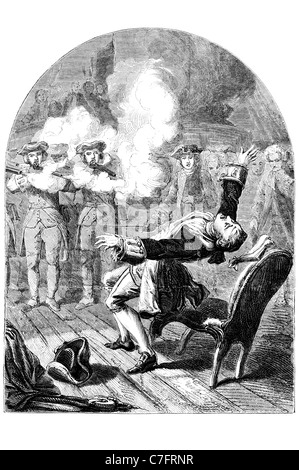 Admiral John Byng Execution by shooting Royal Navy officer Vice Admiral First Lord Admiralty Temple court martial court martial Stock Photo