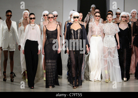 Temperley London runway SS 2012 during London Fashion Week at the British Museum in London on 19 September, 2011. Stock Photo