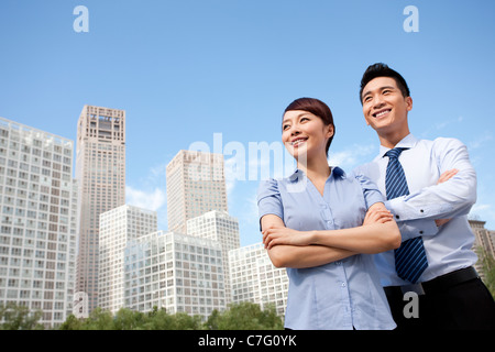 Colleagues Standing Confidently Together Stock Photo