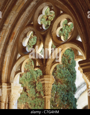 Spain. Catalonia. Royal Abbey of Santa Maria de Poblet. 12th century. Gothic cloister window.
