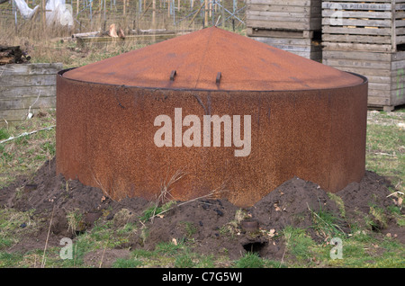 Metal charcoal kiln Stock Photo