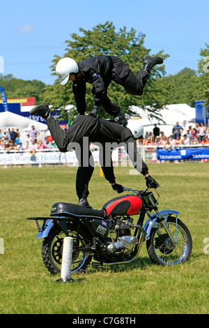 Royal Corp of Signals Motorcycle Display Team at the Bath & West show in Somerset Stock Photo
