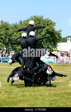 Royal Corp of Signals Motorcycle Display Team at the Bath & West show in Somerset Stock Photo