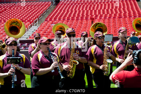 The Washington Redskins marching band at FedEx Field. Stock Photo