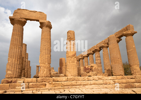 Temple of Hera, also known as Temple of Juno Lacinia, Valley Of The Temples, Valle dei Templi, Agrigento, Sicily, Italy Stock Photo