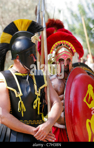 Reenactment the Battle of Marathon in Greece Stock Photo