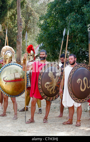 Reenactment the Battle of Marathon in Greece Stock Photo