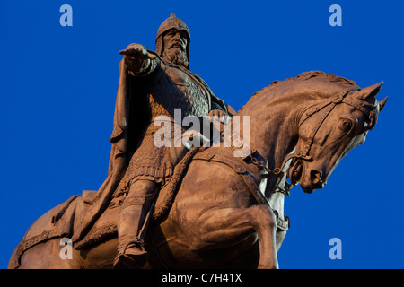 Monument to the founder of Moscow Prince Yuri Dolgoruky in Moscow, Russia Stock Photo