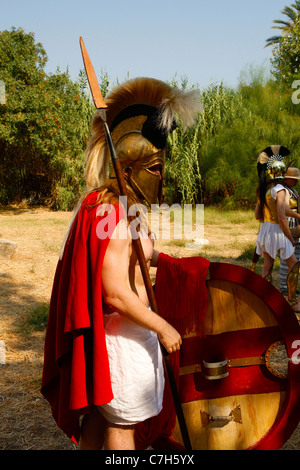 Reenactment the Battle of Marathon in Greece Stock Photo