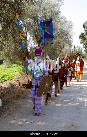 Reenactment the Battle of Marathon in Greece Stock Photo