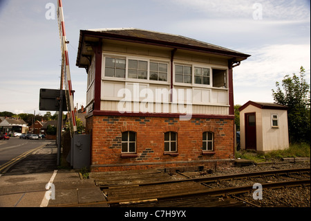 Signal box at Parbold level crossing Stock Photo