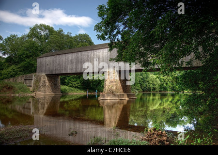 Schofield Ford Covered Bridge in Tyler State Park, Pennsylvania Stock Photo