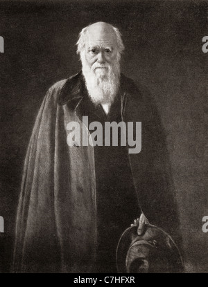 Charles Robert Darwin, 1809 – 1882. English naturalist. From Bibby's Annual published 1910. Stock Photo