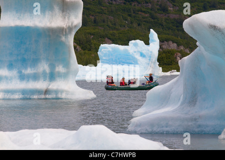 Rafting at Spencer Glacier, Chugach National Forest, Alaska. Stock Photo