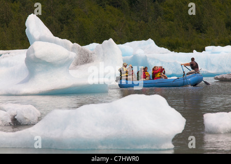 Rafting at Spencer Glacier, Chugach National Forest, Alaska. Stock Photo