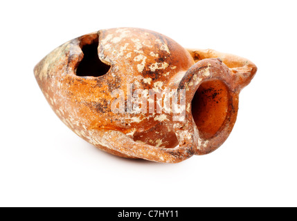 old decorative amphora isolated on white background Stock Photo