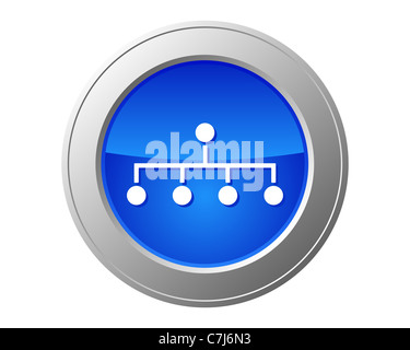 Computer network icon. Computer network website button on white ...
