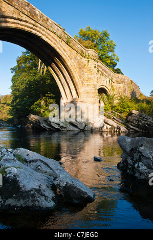 Devil's Bridge at sunrise, Kirkby Lonsdale, Cumbria, England, UK Stock Photo