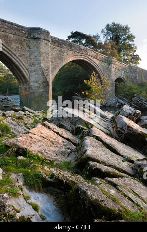 Devil's Bridge at sunrise, Kirkby Lonsdale, Cumbria, England, UK Stock Photo