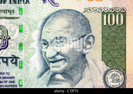 100 rupees bank note of India. Rupee is the national currency of India ...