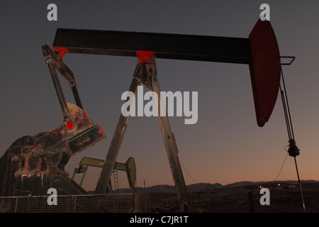 Pump at oil field Stock Photo