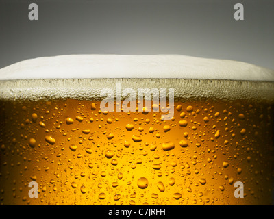 Close up of glass of beer Stock Photo