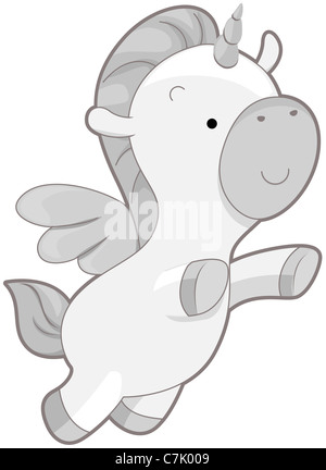 Cute Unicorn with Clipping Path Stock Photo