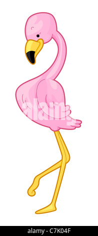 Cute Flamingo with Clipping Path Stock Photo