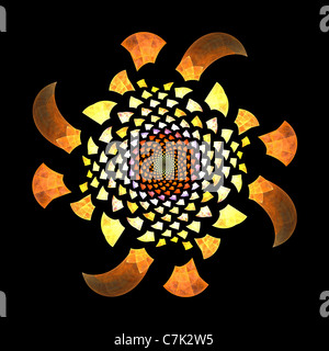A Kaleidoscope Flame Pattern Created Using the Apophysis Program Stock Photo
