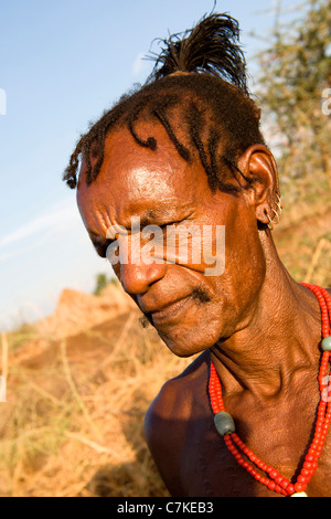 Portrait of a Hamer tribesman at a village near Turmi in the Lower Omo Valley, Southern Ethiopia, Africa. Stock Photo