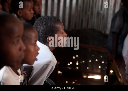 A school class in Hargeisa in Somaliland at work. Stock Photo