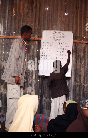 A school class in Hargeisa in Somaliland at work. Stock Photo