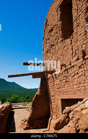 Adobe church ruins at Pecos National Historical Park New Mexico Stock Photo