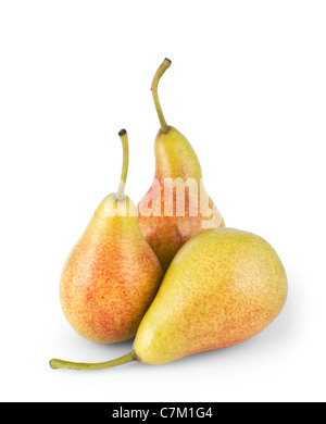 Three pears isolated on white background Stock Photo