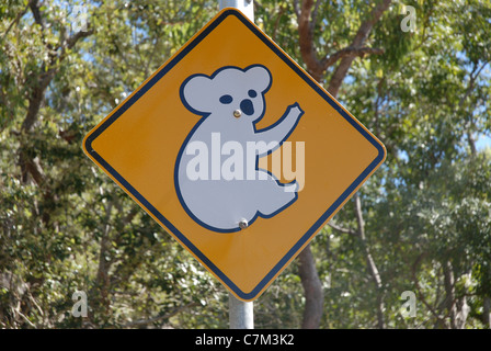 koala road sign, Picnic Bay, Magnetic Island, Queensland, Australia Stock Photo