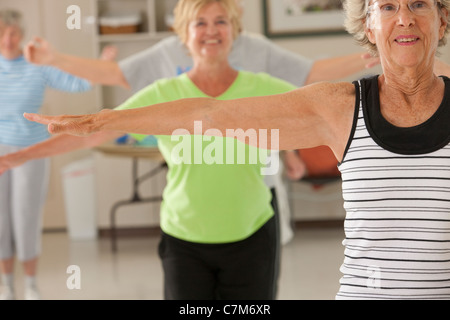 Women exercising in a health club Stock Photo