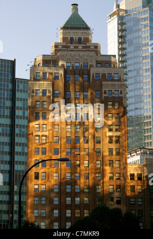 The art deco Marine Building in downtown Vancouver, British Columbia, Canada Stock Photo
