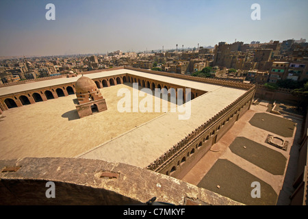 Courtyard of Ibn Tulun Mosque, Cairo, Egypt. View showing the ablution ...