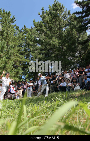 Ryo Ishikawa (JPN) performs during the 2011 Japan Golf Tour Panasonic Open. Stock Photo