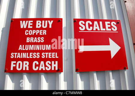 A sign at a scrap yard in the U.K. Stock Photo