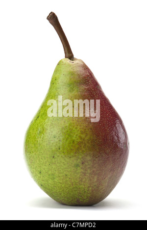 Ripe pear fruit closeup isolated on white background Stock Photo
