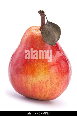 Red pear ripe fruit isolated on white background Stock Photo - Alamy