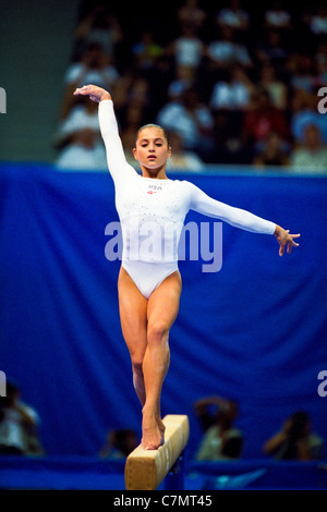 Dominique Moceanu (USA) competing at the 1998 Goodwill Games. Stock Photo