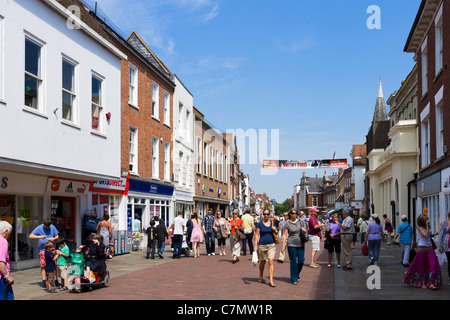 Shops on North Street in the city centre, Chichester, West Sussex, England, UK Stock Photo